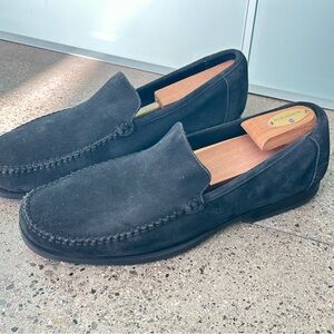Hush Puppies Bob Port;and Slip-on Black Suede Men's Loafers S11